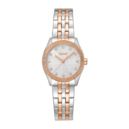 DKNY Logo Women's Silver Dial Stainless Steel Watch