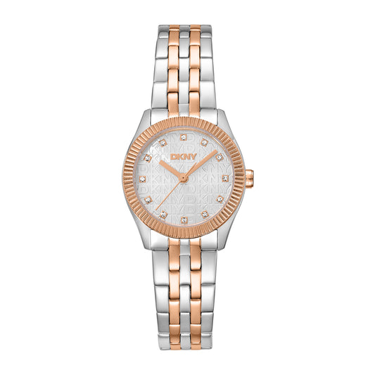 DKNY Logo Women's Silver Dial Stainless Steel Watch