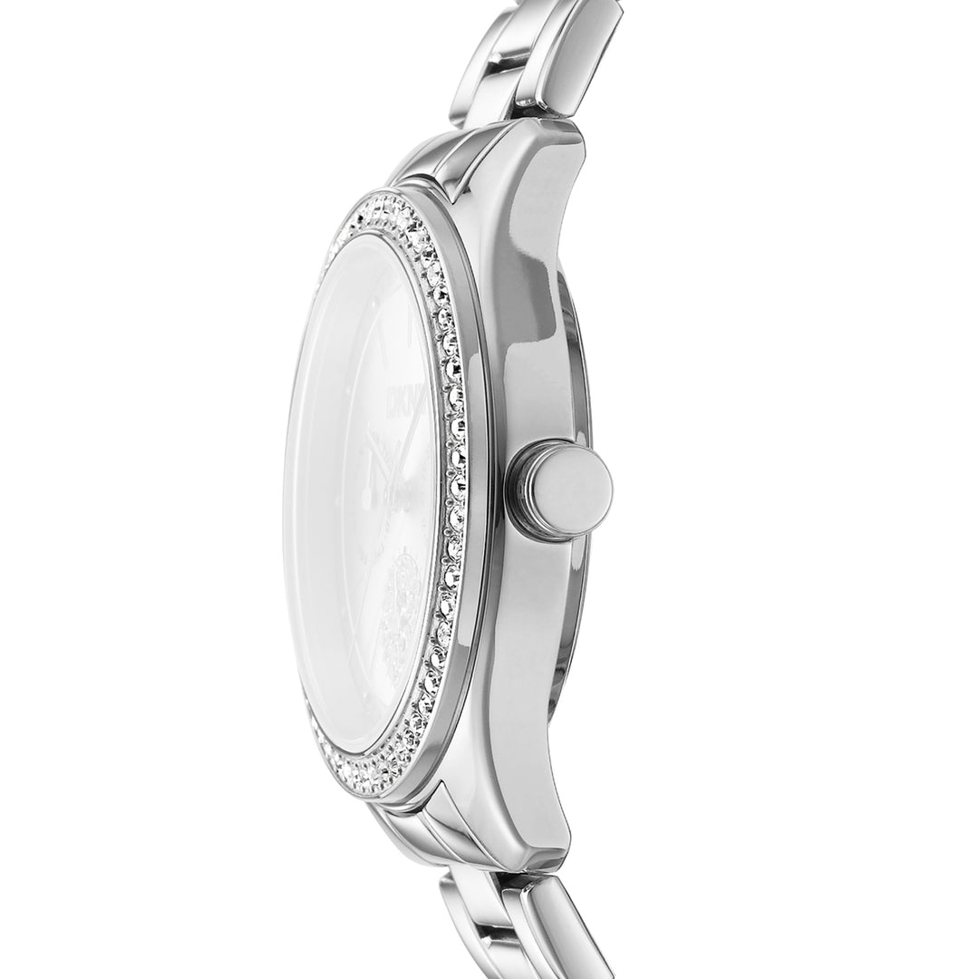 DKNY EVENING Women's Black Dial Stainless Steel Watch