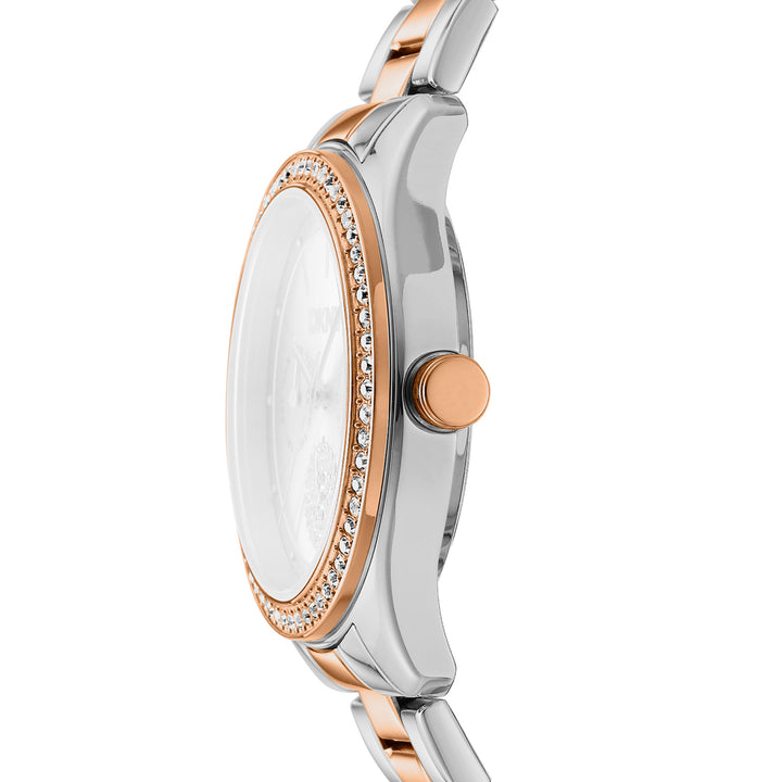 DKNY EVENING Women's White MOP Dial Stainless Steel Watch