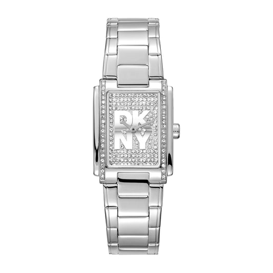 DKNY Logo Women's Silver Dial Stainless Steel Watch