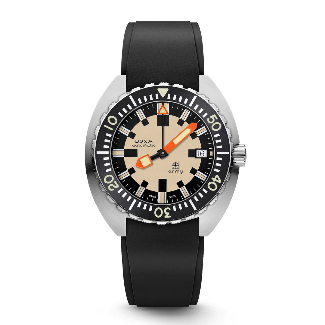 Doxa Men's Silver Tone Case Beige Dial Automatic Watch