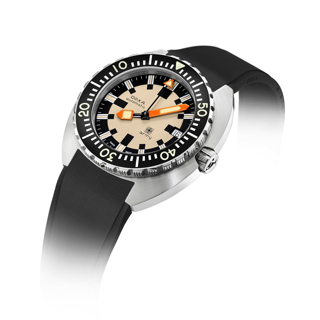 Doxa Men's Silver Tone Case Beige Dial Automatic Watch
