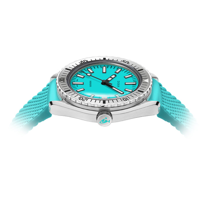 Doxa Men's Silver Tone Case Turquoise Dial Automatic Watch