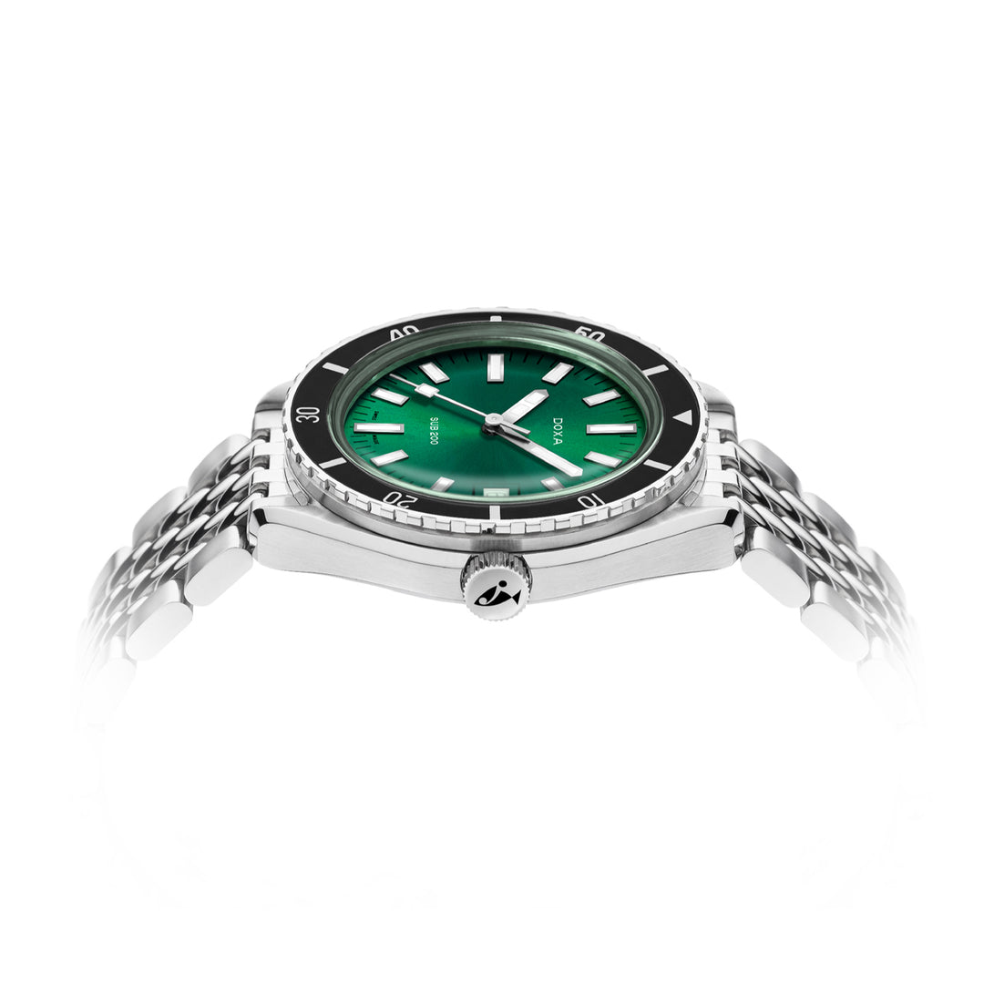 Doxa Men's SUB 200 Sea Emarald Silver Tone Case Green Dial Automatic Watch