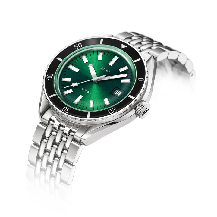 Doxa Men's SUB 200 Sea Emarald Silver Tone Case Green Dial Automatic Watch