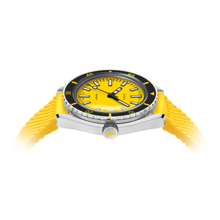 Doxa SUB 200 Divingstar Silver Tone Case Yellow Dial Automatic Watch
