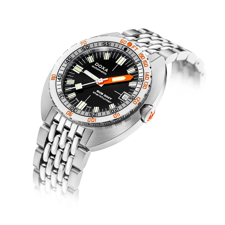 Doxa Men's Silver Tone Case Black Dial Automatic Watch