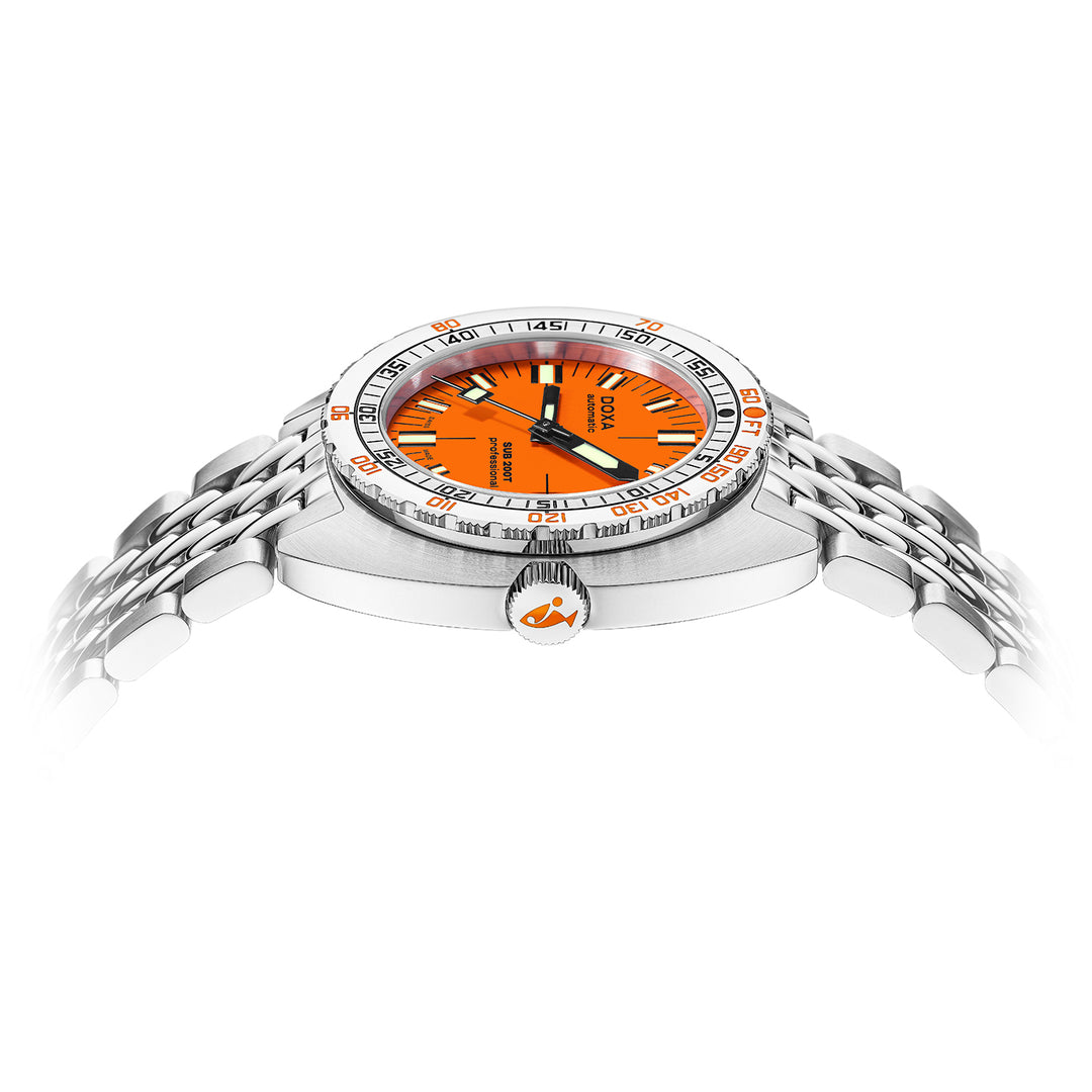Doxa Men's Silver Tone Case Orange Dial Automatic Watch
