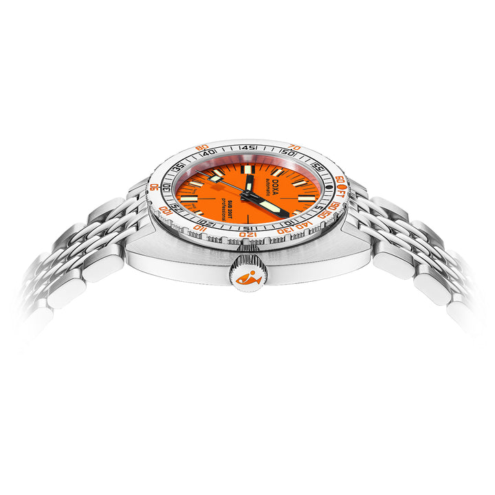 Doxa Men's Silver Tone Case Orange Dial Automatic Watch