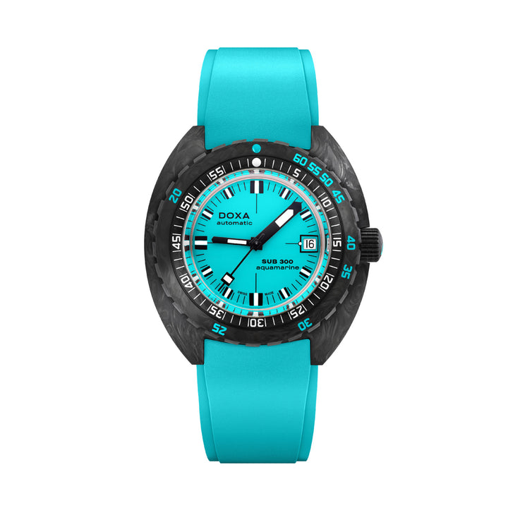 Doxa SUB 300 Carbon Aquamarine Black Tone Case Turquoise Dial Automatic Watch