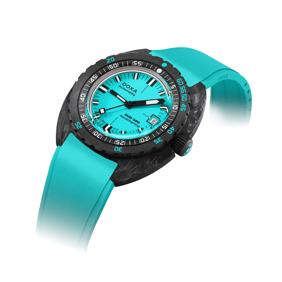 Doxa SUB 300 Carbon Aquamarine Black Tone Case Turquoise Dial Automatic Watch