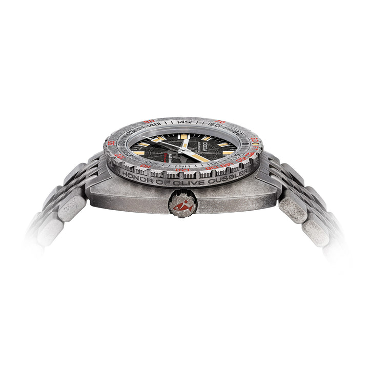 Doxa Men's SUB 300T Clive Cussler Silver Tone Case Black Dial Automatic Watch