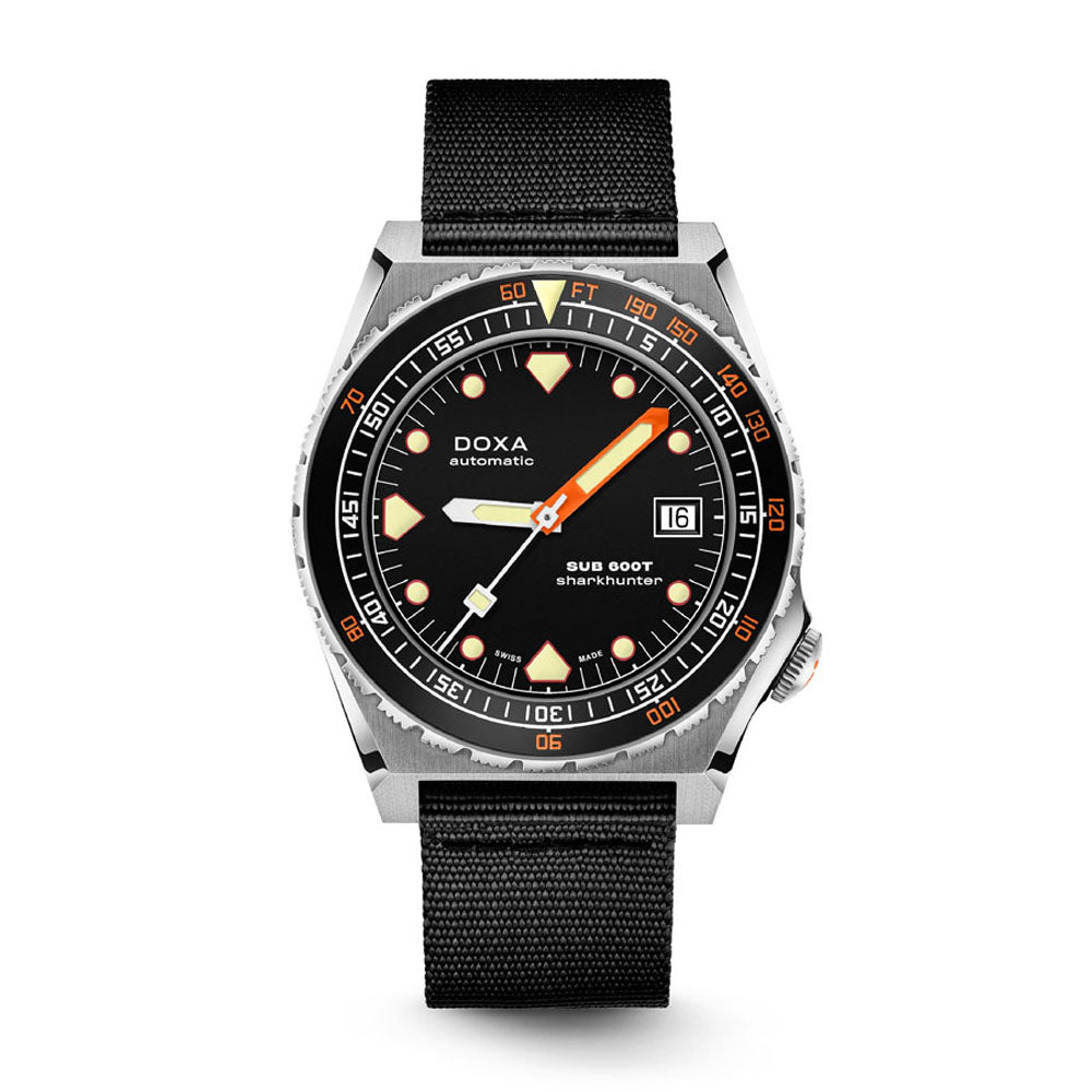 Doxa Men's Silver Tone Case Black Dial Automatic Watch