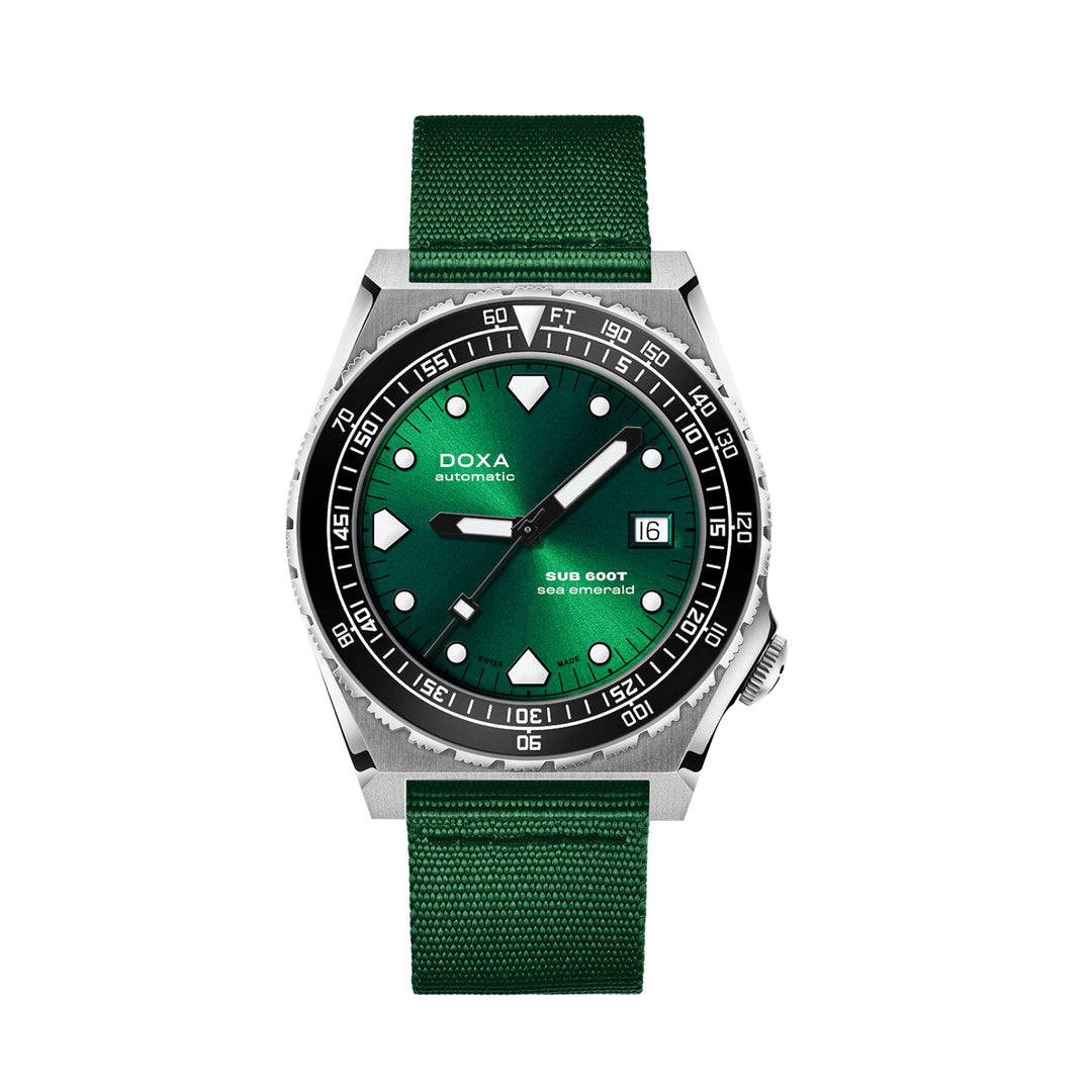 Doxa Men's SUB 600T Sea Emerand Silver Tone Case Green Dial Automatic Watch