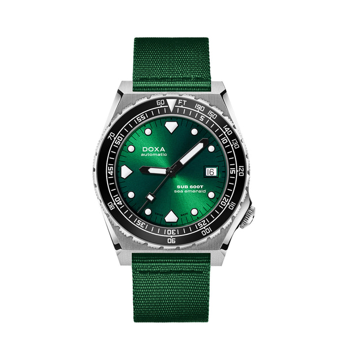 Doxa Men's SUB 600T Sea Emerand Silver Tone Case Green Dial Automatic Watch