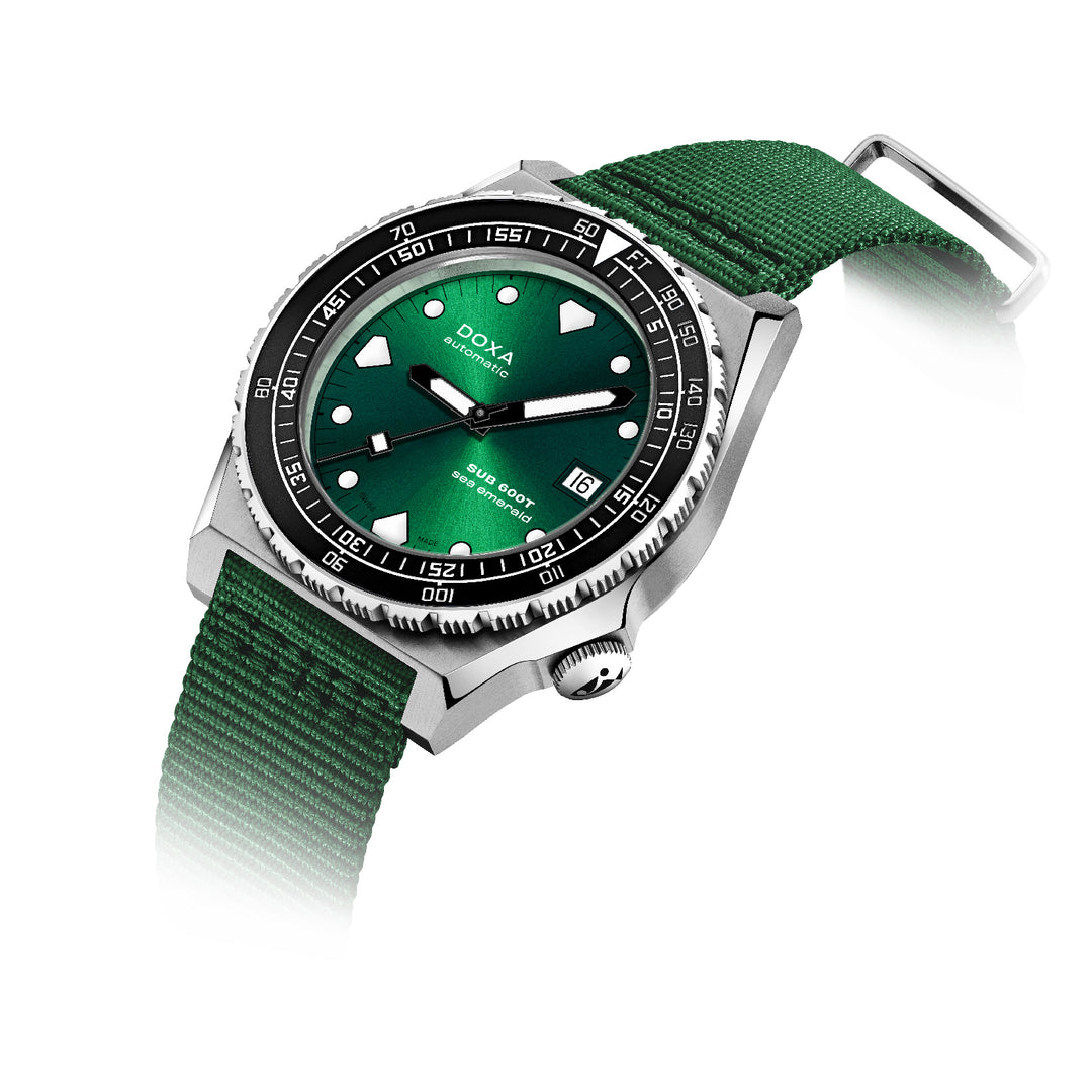 Doxa Men's SUB 600T Sea Emerand Silver Tone Case Green Dial Automatic Watch