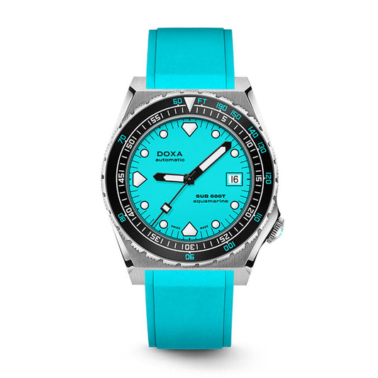 Doxa Men's Silver Tone Case Aqua Dial Automatic Watch