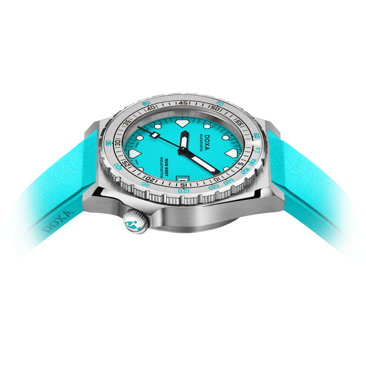 Doxa Men's SUB 600T Aquamarine Silver Tone Case Turquoise Dial Automatic Watch