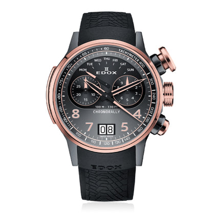 Edox Men's Chronorally Chronograph 45 Watch - 38003-TINGR-GNR