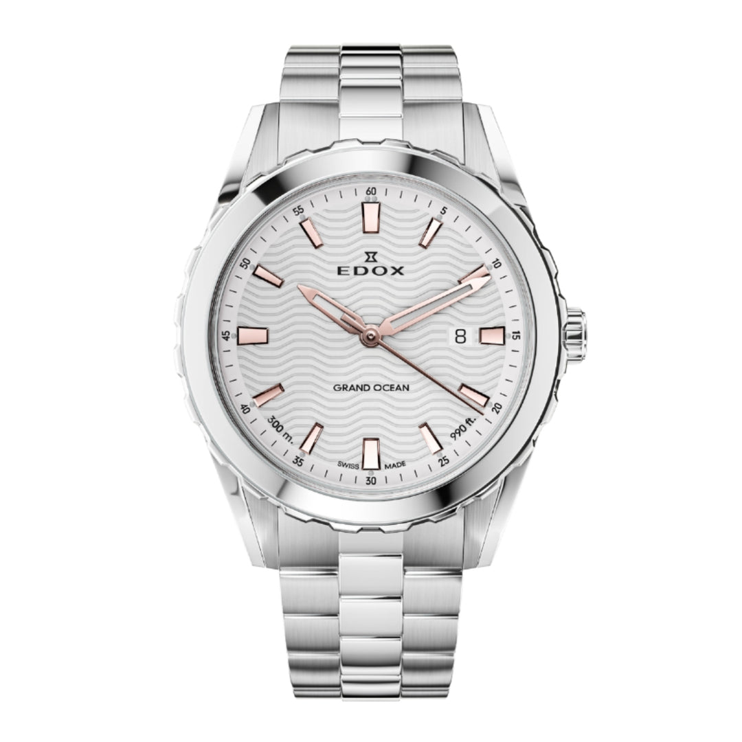 EDOX Men's Grand Ocean Quartz Watch with Silver Dial