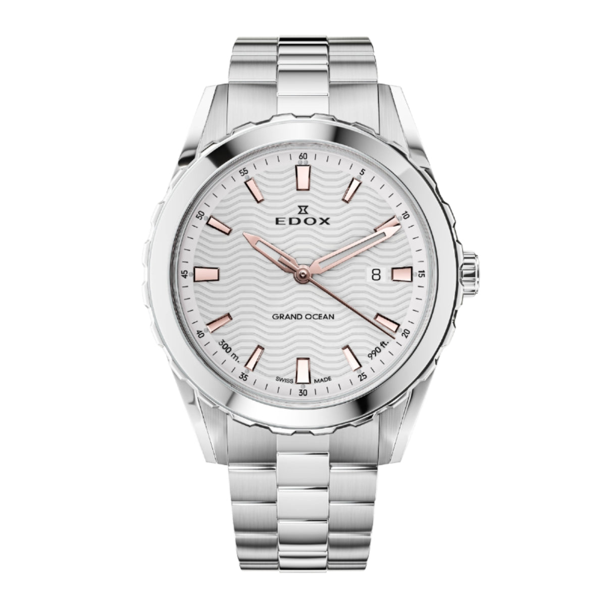 Edox Men's Grand Ocean Quartz Watch with Silver Dial