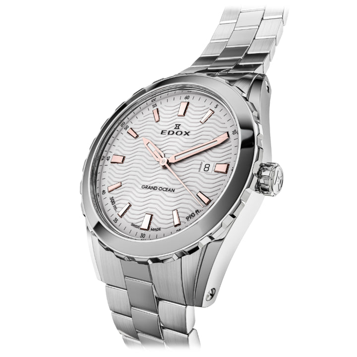 EDOX Men's Grand Ocean Quartz Watch with Silver Dial