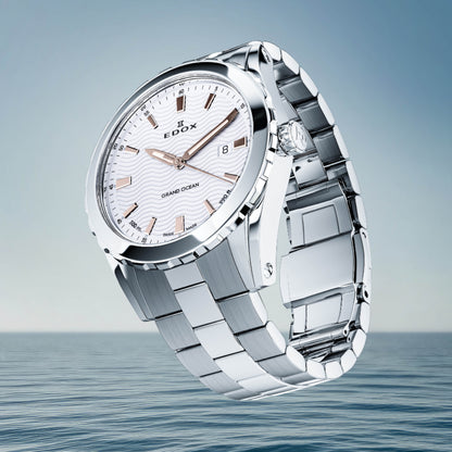 Edox Men's Grand Ocean Quartz Watch with Silver Dial
