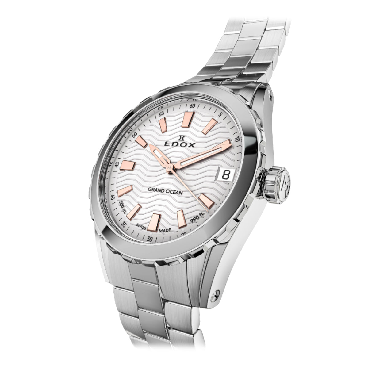 Edox Women's Grand Ocean Quartz Watch with Silver Dial