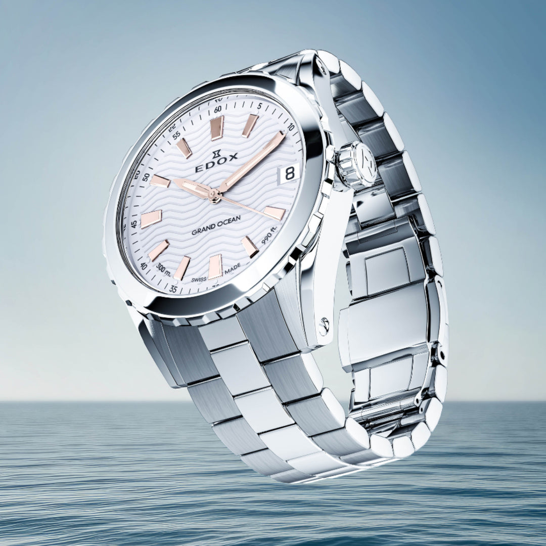EDOX Women's Grand Ocean Quartz Watch with Silver Dial