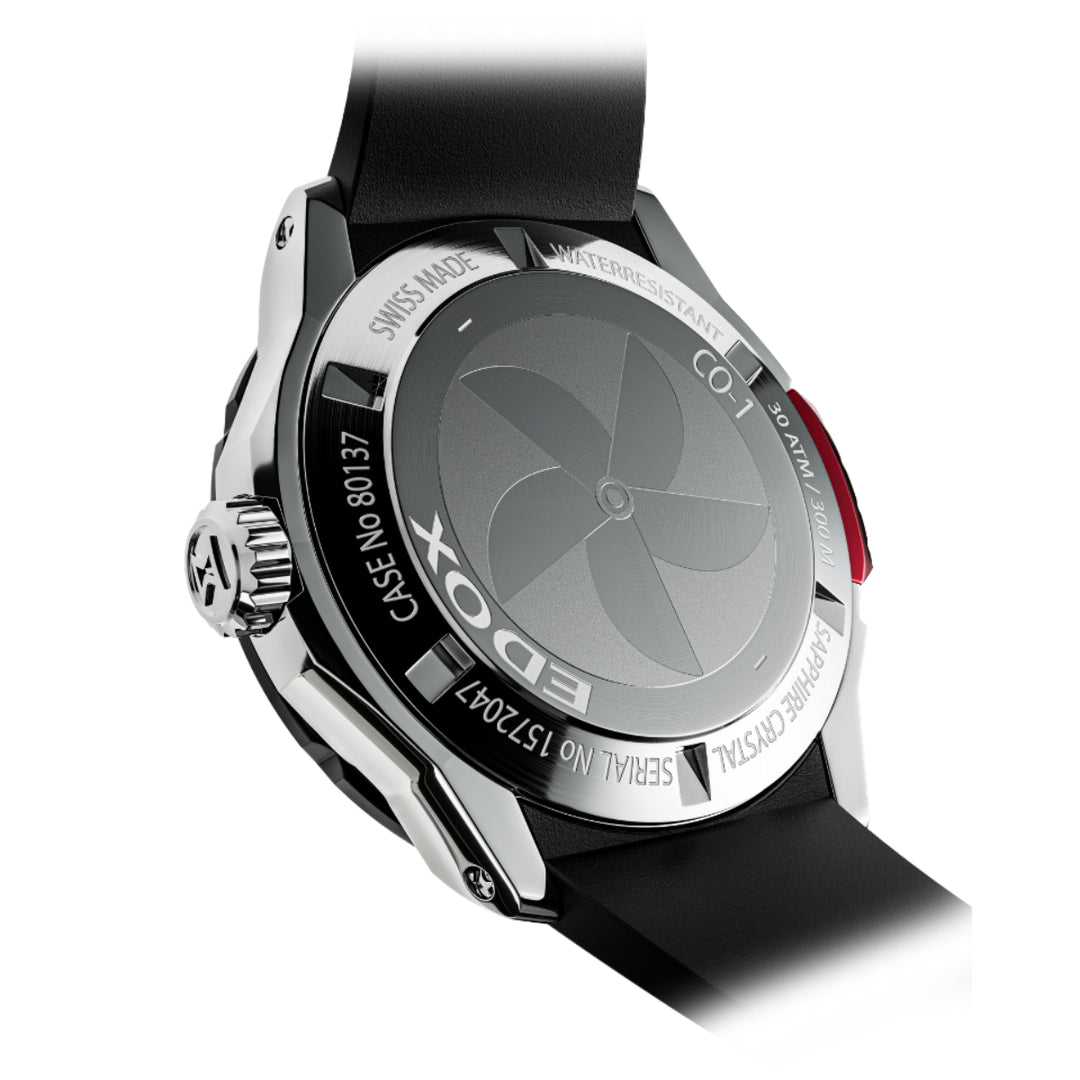 EDOX Men's CO-1 Automatic Gents Watch with Black Dial and Rubber Strap
