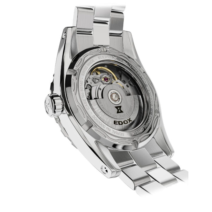 EDOX Men's Grand Ocean Automatic Watch with Blue Dial and Metal Band