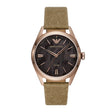 Emporio Armani Men's Solar-Powered Three-Hand, Antique Bronze-Tone Stainless Steel Watch