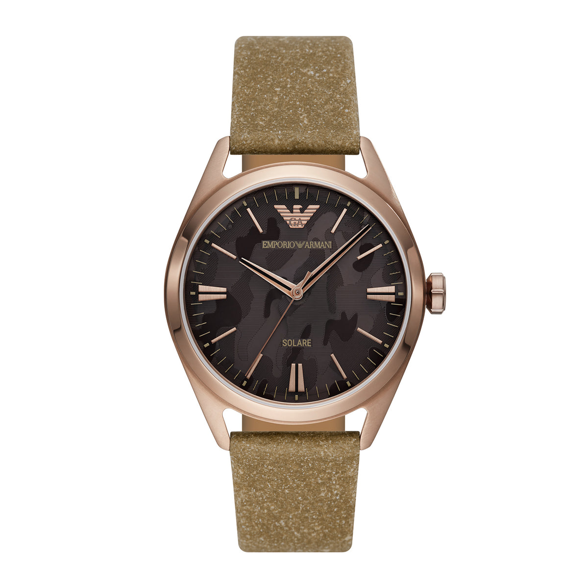 Emporio Armani Men's Solar-Powered Three-Hand, Antique Bronze-Tone Stainless Steel Watch - AR11396