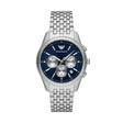 Emporio Armani Men's Chronograph Silver Stainless Steel Bracelet