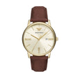 Emporio Armani Three-Hand Date Brown Leather Watch