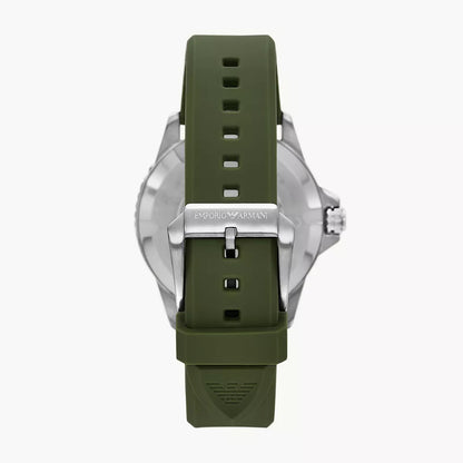 Emporio Armani World Explorer Three-Hand Date Green Silicone Watch - AR11638