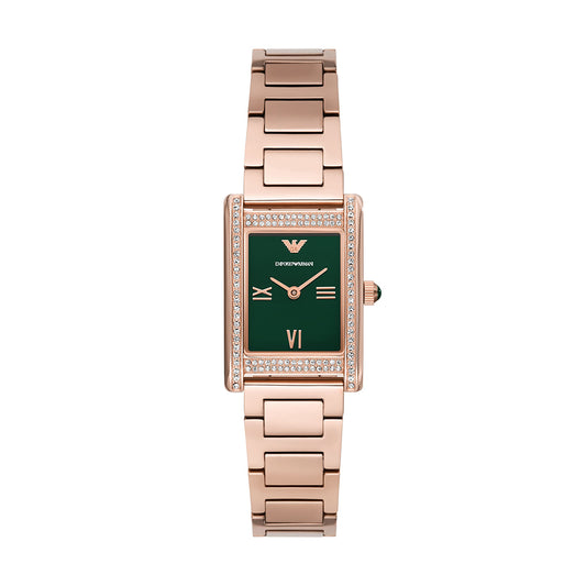 Emporio Armani Two-Hand Rose Gold-Tone Stainless Steel Watch