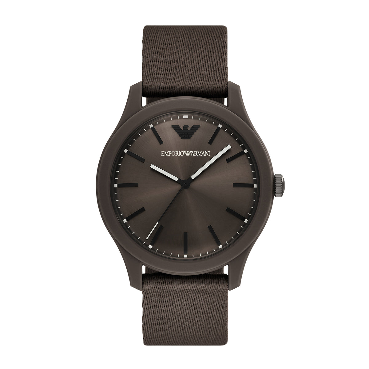 Emporio Armani Men's Three-Hand, Brown Plastic and Stainless Steel Watch