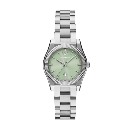 Emporio Armani Three-Hand Date Stainless Steel Watch