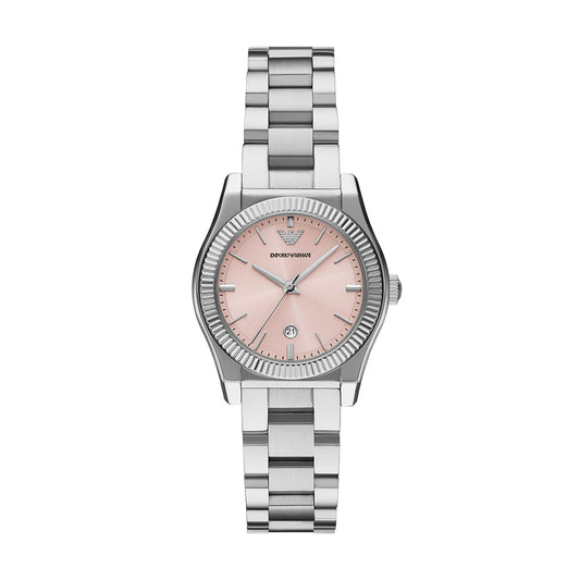 Emporio Armani Three-Hand Date Stainless Steel Watch