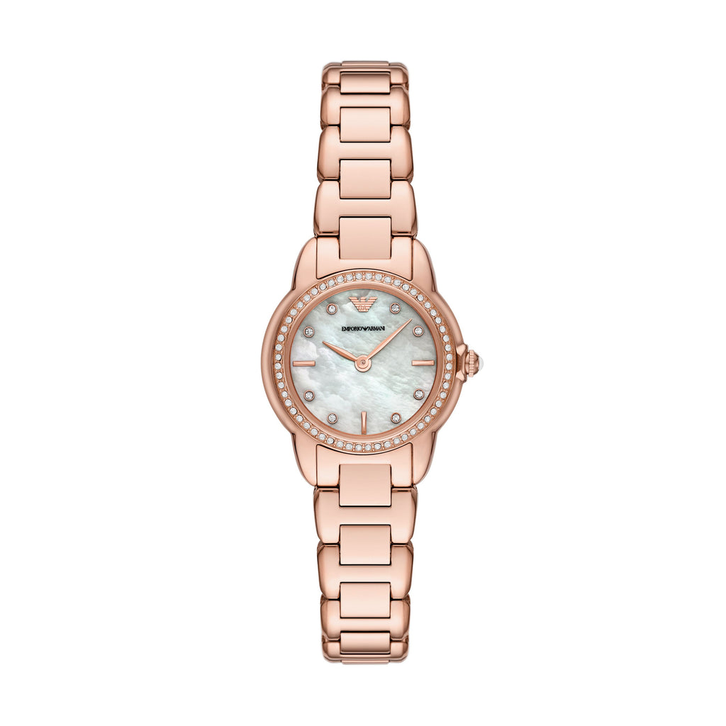 Emporio Armani Two-Hand Rose Gold-Tone Stainless Steel Watch