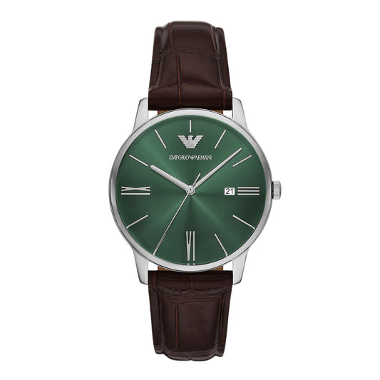 Emporio Armani Men's Three-Hand Date  Stainless Steel Watch