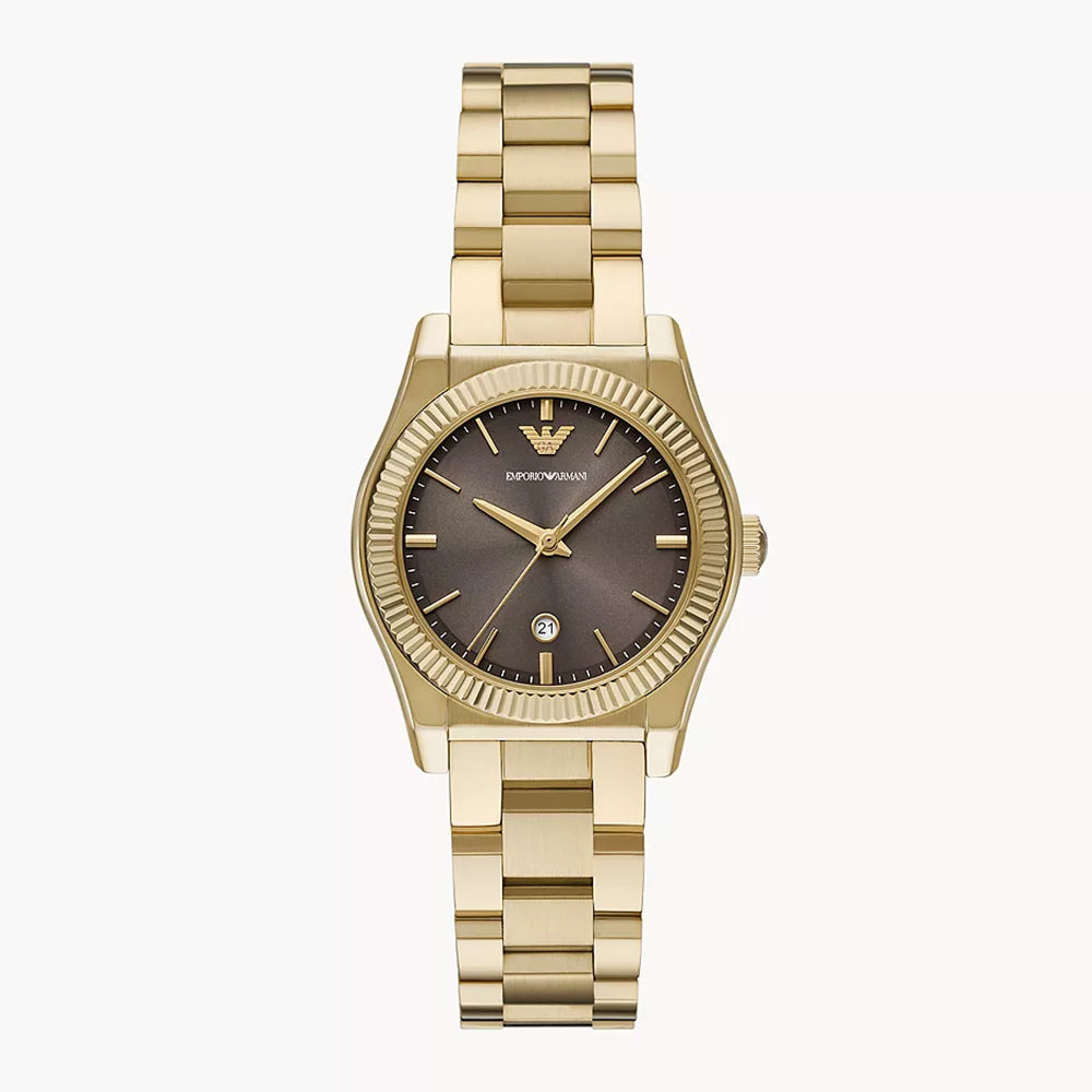 Emporio Armani Women's Three-Hand Gold-Tone Stainless Steel Watch