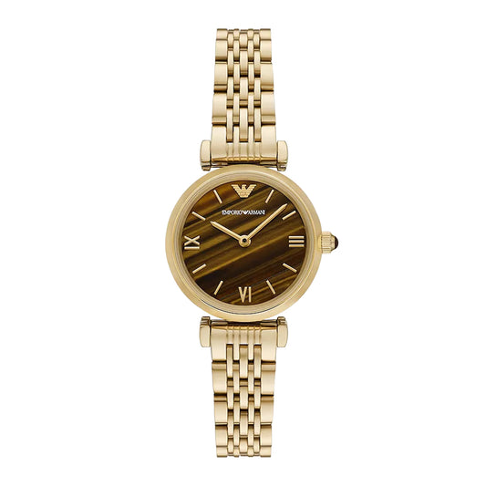 Emporio Armani Women's Two-Hand Gold-Tone Stainless Steel Watch