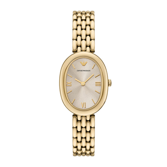 Emporio Armani Women's Two-Hand Gold-Tone Stainless Steel Watch