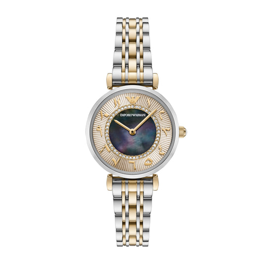 Emporio Armani Two Hand Two Tone Stainless Steel Watch
