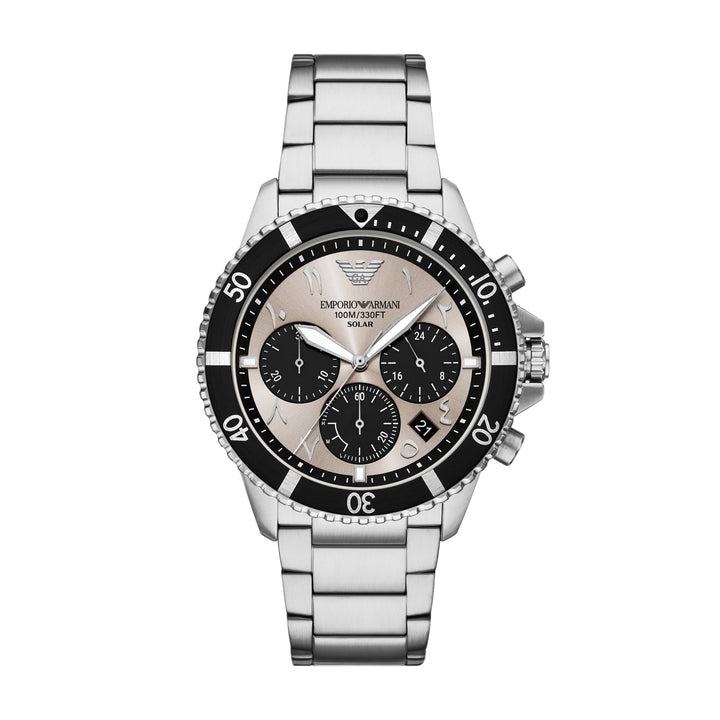 Emporio Armani World Explorer Solar-Powered Chronograph Stainless Steel Watch