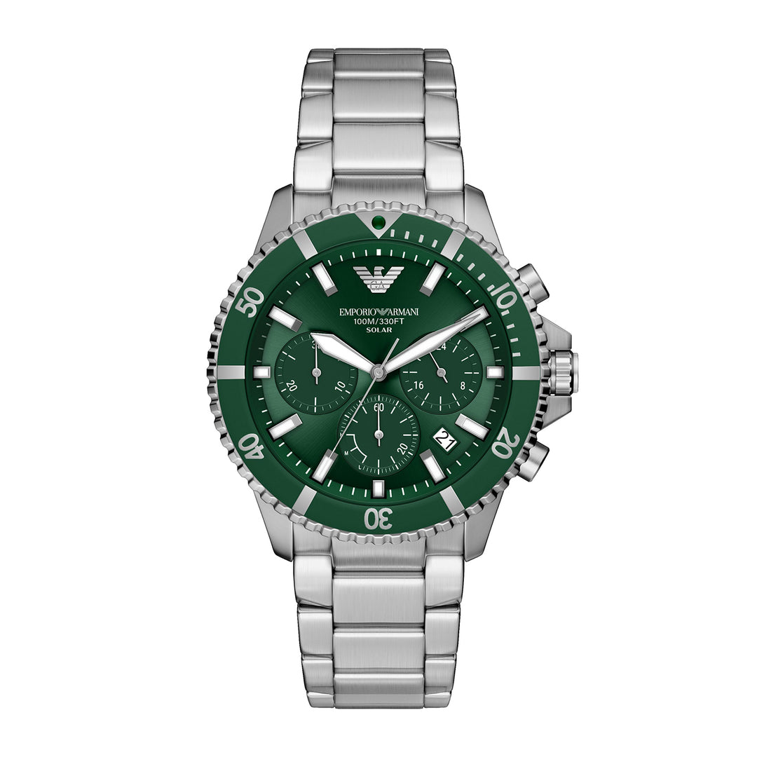 Emporio Armani Men's World Explorer Solar-Powered Chronograph Stainless Steel Watch