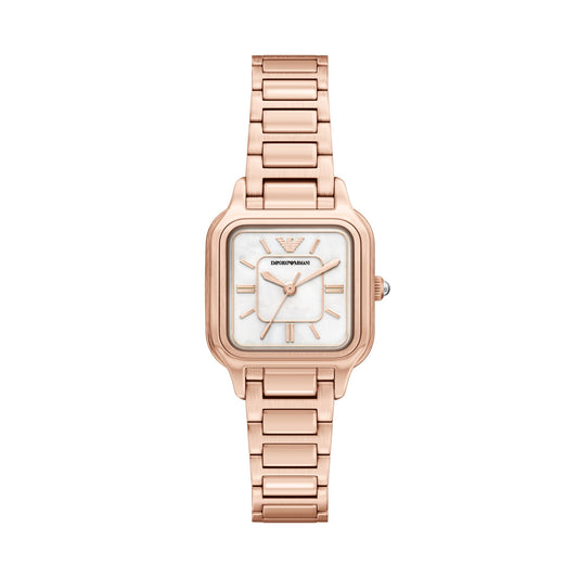 Emporio Armani Women's Three-Hand Rose Gold-Tone Stainless Steel Watch
